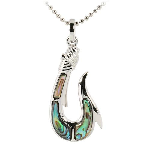 Sterling Silver Abalone Fish Hook Pendant (Chain Sold Separately) – Akela  Jewelry