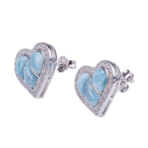 larimar heart earring