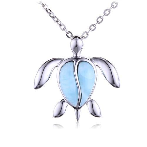 turtle pendant larimar honu 