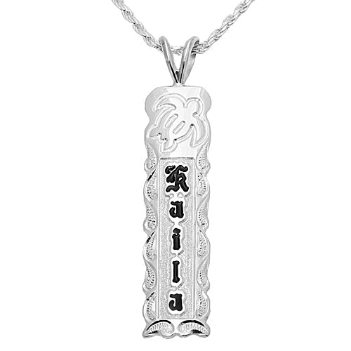 thumbnail image 2 of 925 Sterling Silver Heavy Hawaiian Plumeria Scroll Initial Letter 'D' Pendant 2 of 4