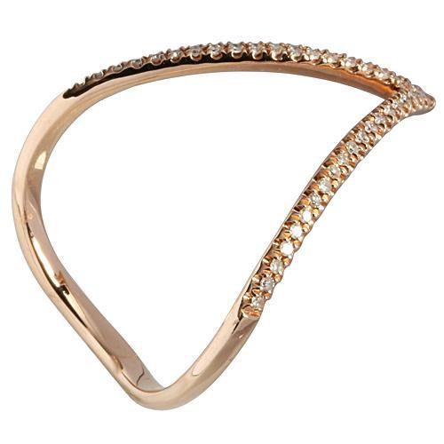 0.12 ct. t.w.  Diamond Ring in Solid 14K Pink Gold Water Drop - Hanalei Jeweler