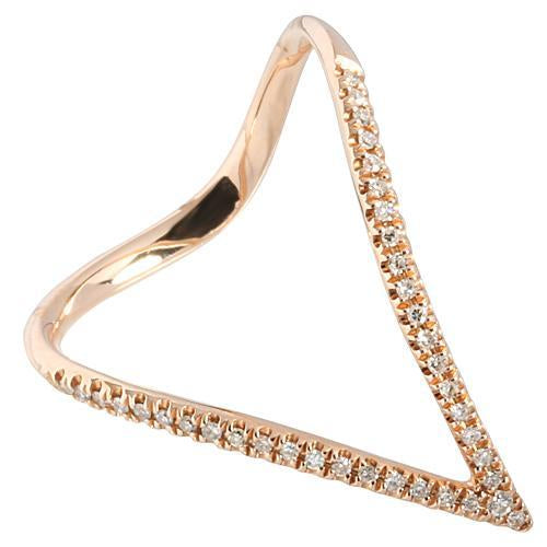 0.12 ct. t.w.  Diamond Ring in Solid 14K Pink Gold Water Drop - Hanalei Jeweler