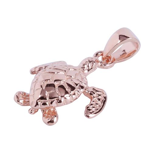 pink gold turtle pendant