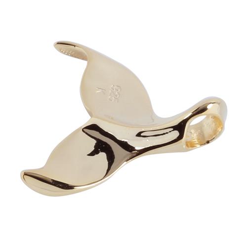 yellow gold whale tail pendant