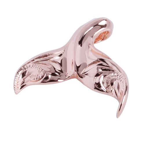 pink gold whale tail pendant