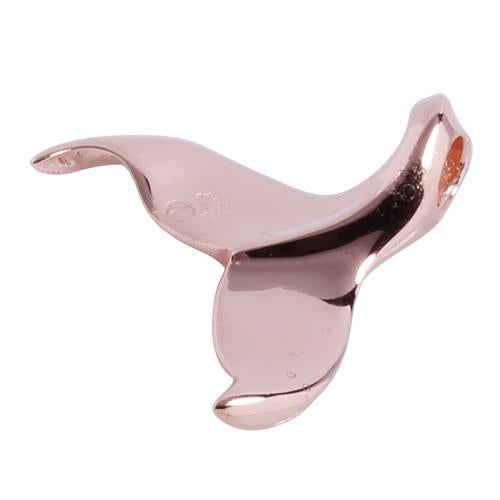 pink gold whale tail pendant