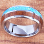 Opal Koa wood Ring Tungsten Two Tone Mens Wedding Ring Half Wood/Opal 8mm Barrel Shape Hawaiian Ring